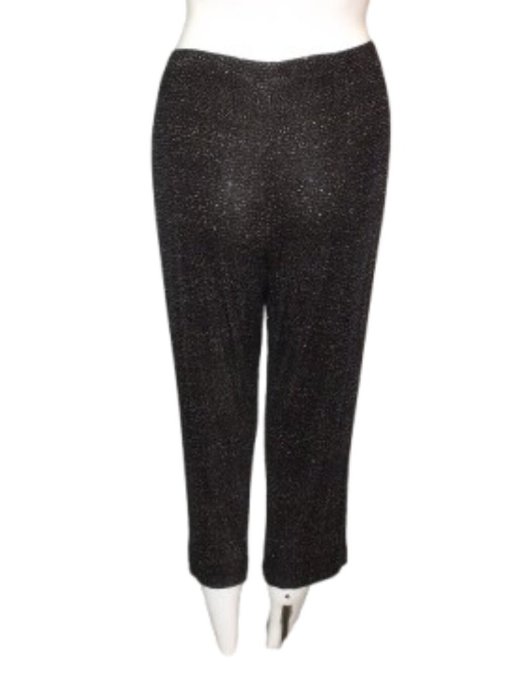 CHICO'S TRAVELERS Crop Pants, 1/M, Black/Off-white Geo print, Capri, Stretchy - Picture 6 of 11